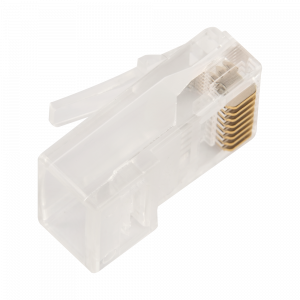 EZ type RJ45 plug connector, 8P8C, UTP, Cat. 5e, universal, 50 microns plated, 100 pcs.